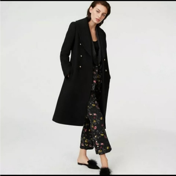 Club Monaco Cahndisse Wool Blend Shawl Collar Coat - Black Size S/P - Picture 2 of 3